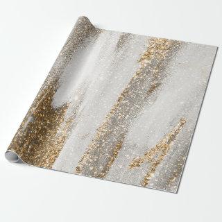 Luxury Marble Gold Strokes white and grey