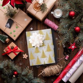 Luxury Metallic Gold Silver Christmas Tree Pattern  Sheets