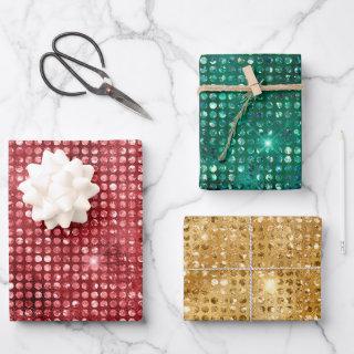 Luxury Red, Green, and Gold Shimmer Christmas  Sheets