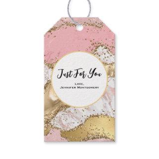 Luxury Rose Gold Pink Marble Design Gift Tags