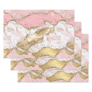 Luxury Rose Gold Pink Marble Design  Sheets