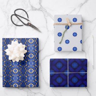 Luxury Sapphire Blue Gold Patterned   Sheets