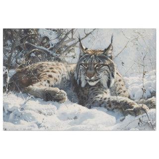 Lynx in the Snow Decoupage Tissue Paper