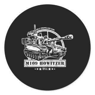 M109 Self Propelled Howitzer Classic Round Sticker