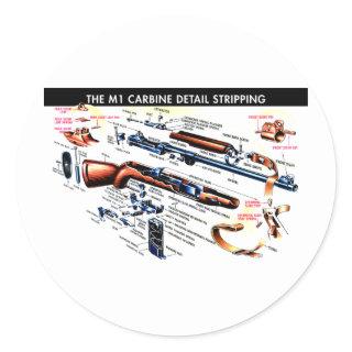 M1 Carbine Stripped Classic Round Sticker