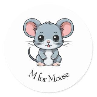 M for Mouse Classic Round Sticker