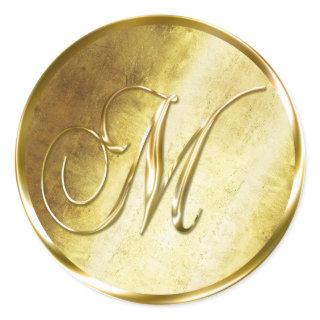 M Monogram Faux Gold Envelope Seal Stickers