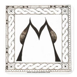 M monogram letter with Celtic Border Square Sticker