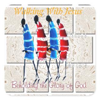 Maasai Morans Christian Art Print Square Sticker