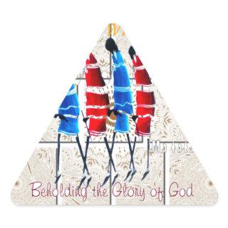 Maasai Morans Christian Art Print Triangle Sticker