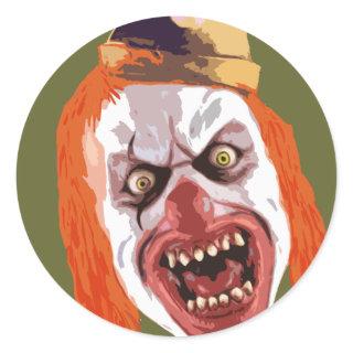 Macabre Clown Classic Round Sticker