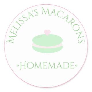 Macaron Heart Logo Stickers Homemade Bakery