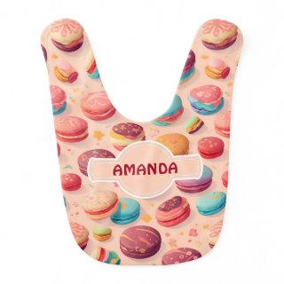 Macaron Rainbow Colorful Personalized Pattern Baby Bib