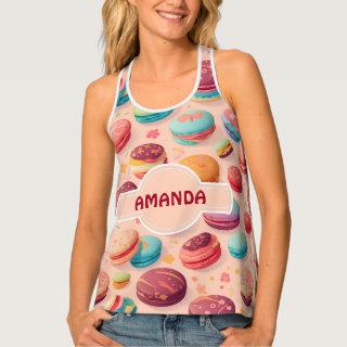 Macaron Rainbow Colorful Personalized Pattern Tank Top