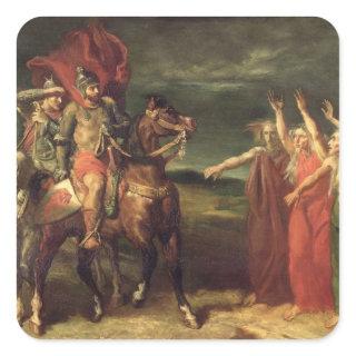 Macbeth and the Three Witches, 1855 Square Sticker