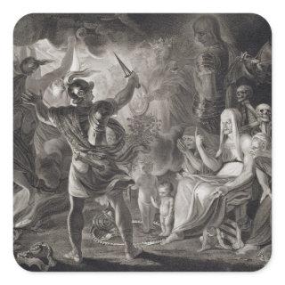 Macbeth, the Three Witches and Hecate in Act IV, S Square Sticker