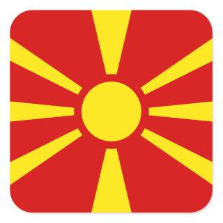 Macedonia – Macedonian Flag Square Sticker
