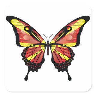 Macedonia Swallowtail Butterfly Flag Square Sticker