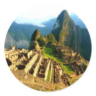machu picchu peru inca classic round sticker