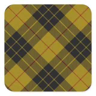 MacLeod tartan yellow black plaid Square Sticker