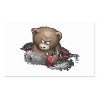 Mad Bear Chainsaw Rectangular Sticker