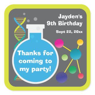 Mad Science Lab Birthday Party Favor Square Sticker