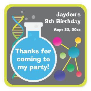 Mad Science Lab Birthday Party Favor Square Sticker