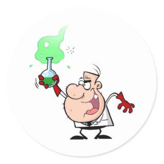Mad Scientist Classic Round Sticker