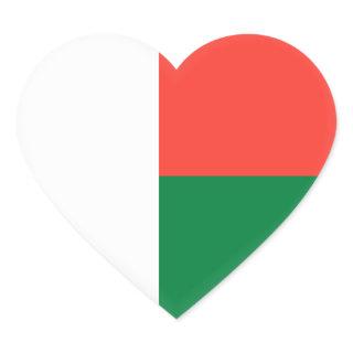 Madagascar Flag Heart Sticker