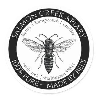 Made By Bees Queen Bee Apiary Products Logo Classic Round Sticker