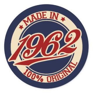 Made In 1962 Classic Round Sticker