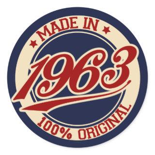 Made In 1963 Classic Round Sticker