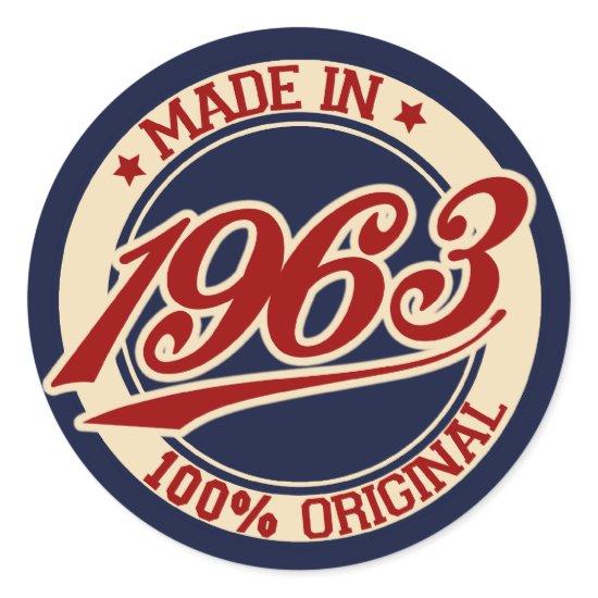 Made In 1963 Classic Round Sticker