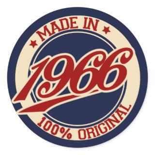 Made In 1966 Classic Round Sticker