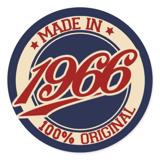 Made In 1966 Classic Round Sticker