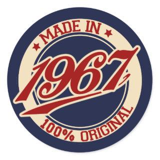 Made In 1967 Classic Round Sticker