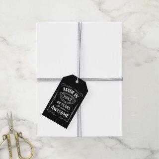 Made in 1983 40 years of being awesome 2023 bday gift tags