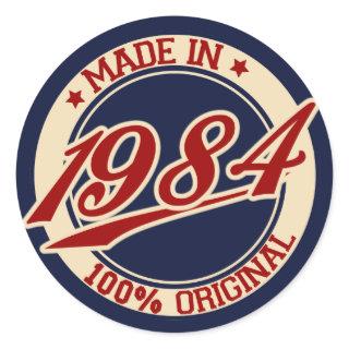 Made In 1984 Classic Round Sticker