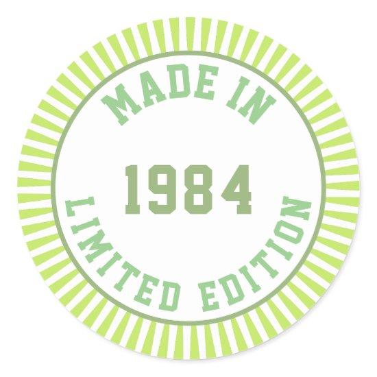 Made in 1984 classic round sticker