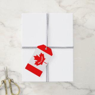 Made in Canada gift tags with Canadian flag