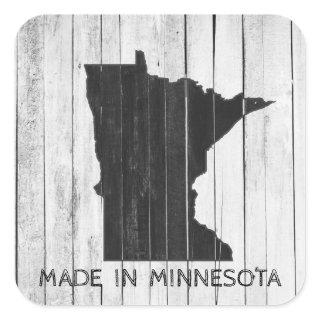 Made in Minnesota Rustic Wood Panel Barn Cottage Square Sticker