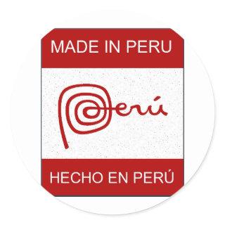 Made In Peru Classic Round Sticker