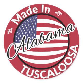 Made in Tuscaloosa Alabama Stars and Stripes Flag Classic Round Sticker