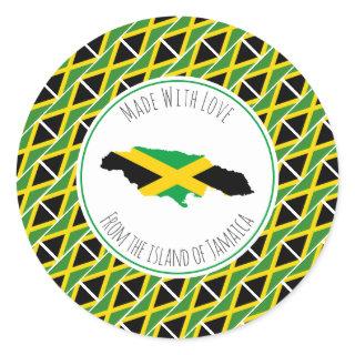 Made With Love From JAMAICA FLAG Jamaican Map Classic Round Sticker