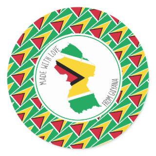 Made With Love Personalized GUYANA FLAG Guyanese Classic Round Sticker