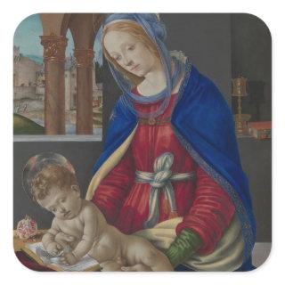 Madonna and Child, circa 1483-4 Square Sticker