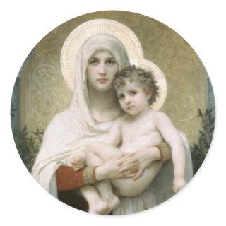 Madonna and Child Classic Round Sticker