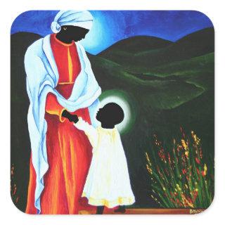 Madonna and child - First steps 2008 Square Sticker