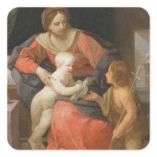 Madonna and Child with Saint John the Baptist Square Sticker
