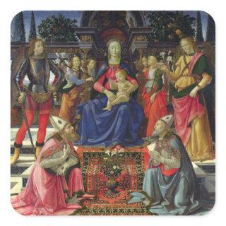 Madonna and Child with SS. Justus, Zenobius and th Square Sticker
